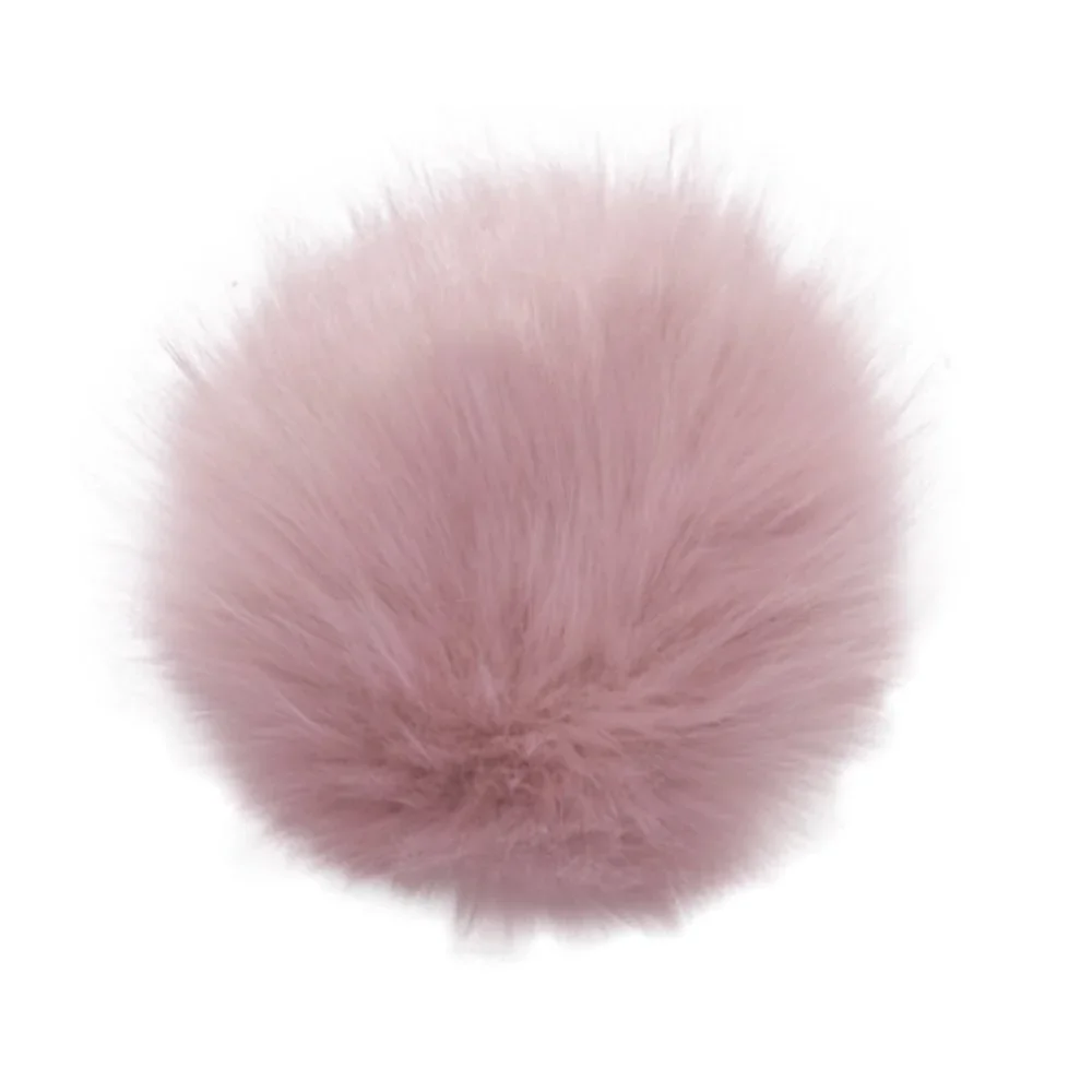 Pink Faux Fox Fur Snap-on POM POM for Toques.   LARGE LUXURY 4"+ size - Picture 6 of 7